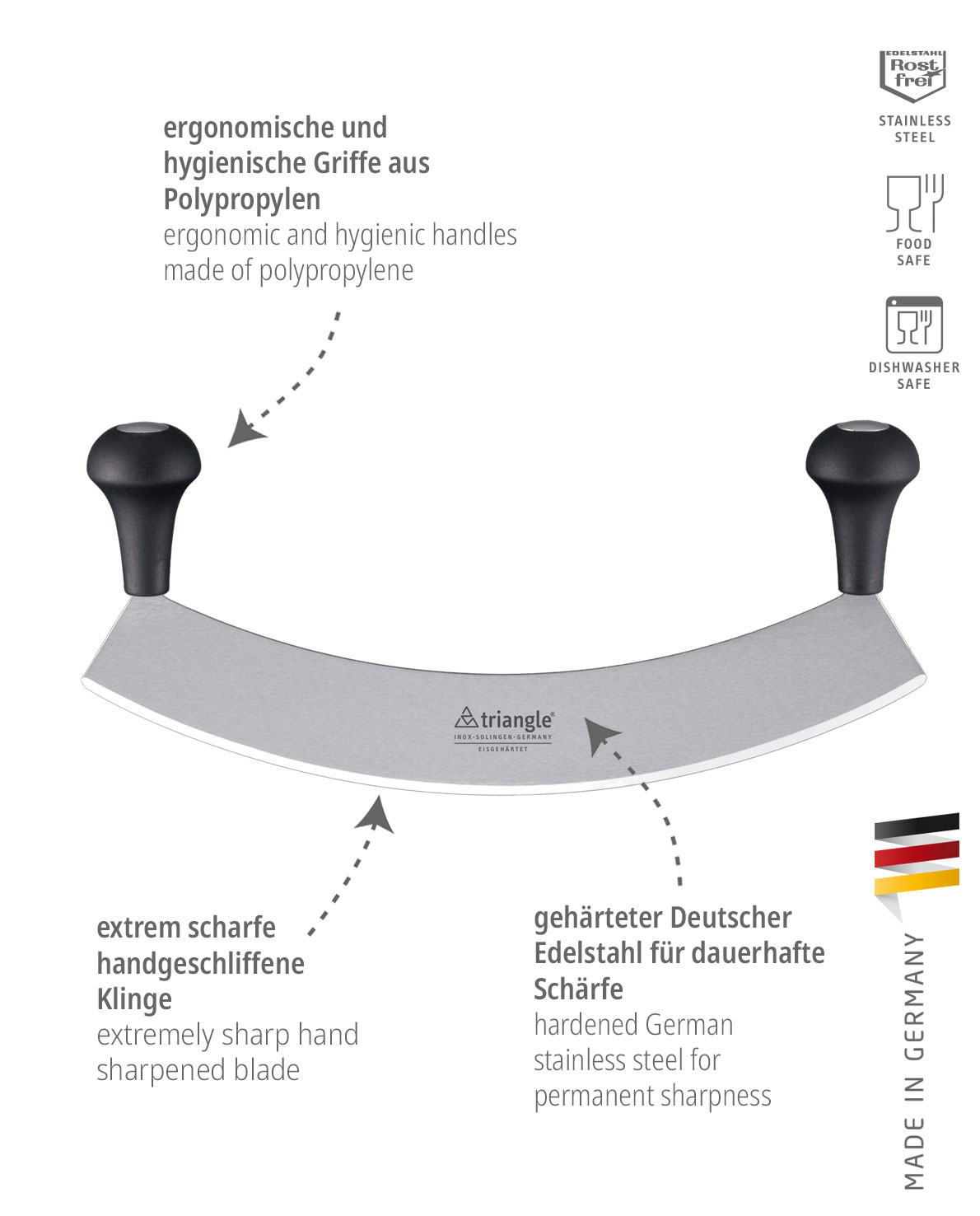 Wiegemesser 36 cm, gehärtet