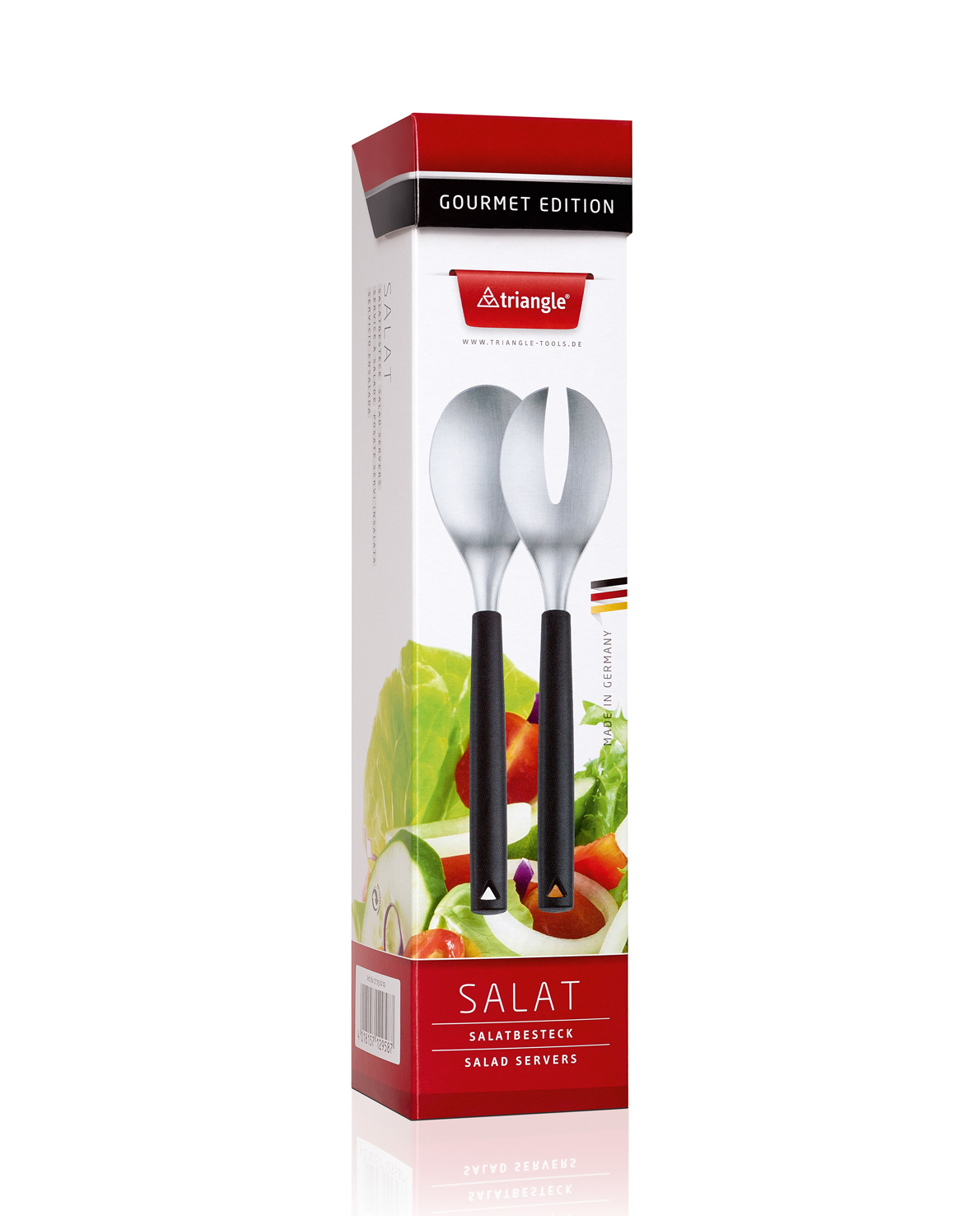 triangle Salatbesteck in Geschenkverpackung Made in Germany hergestellt in Solingen Edelstahl Spirit