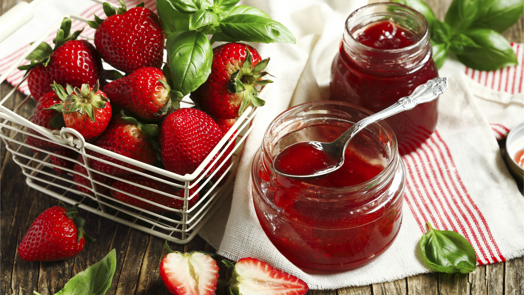 Strawberry jam with basil