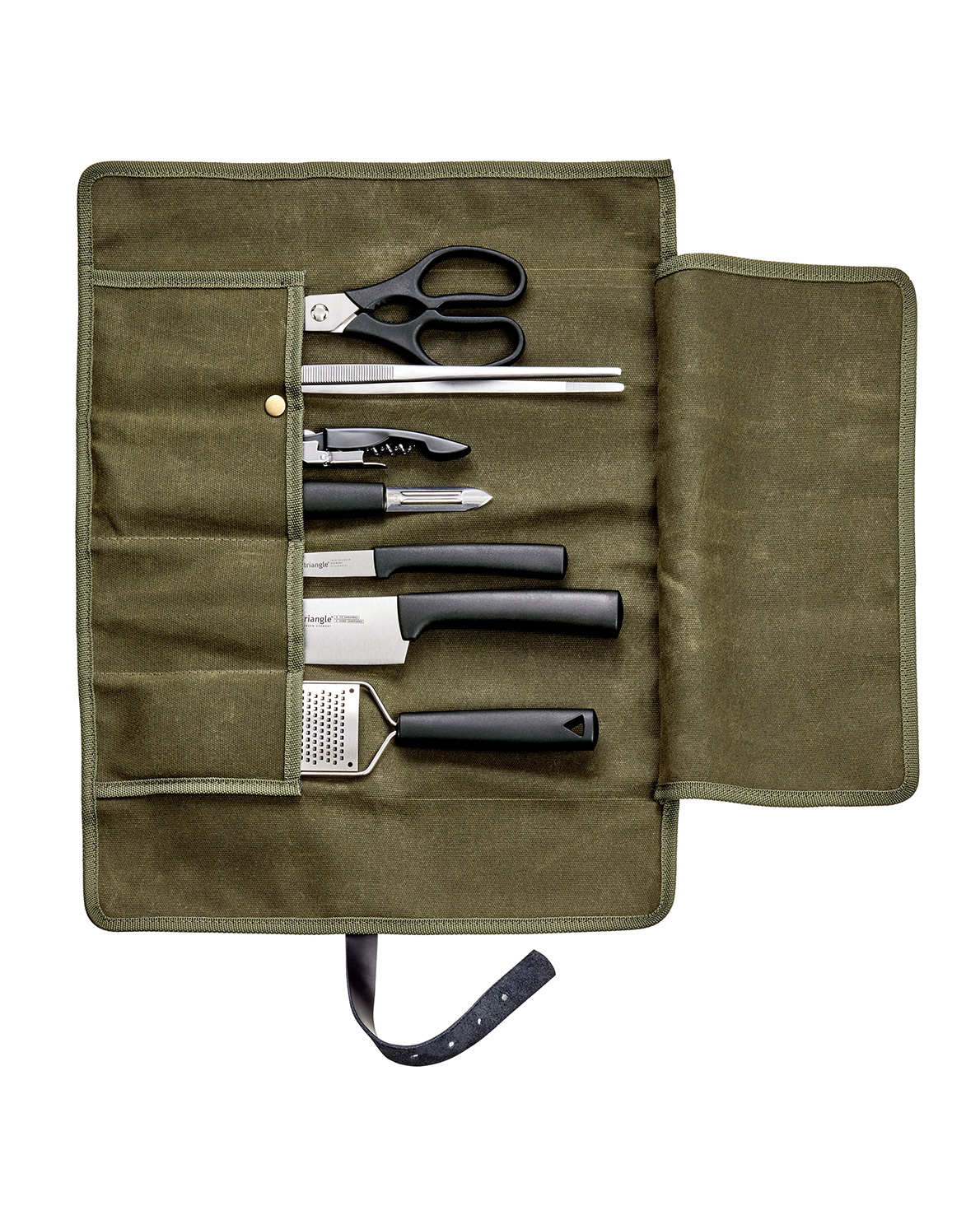 Protect triangle cooking bag made of naturally waxed cotton canvas knife bag Culinary bag travel holiday kitchen gadgets